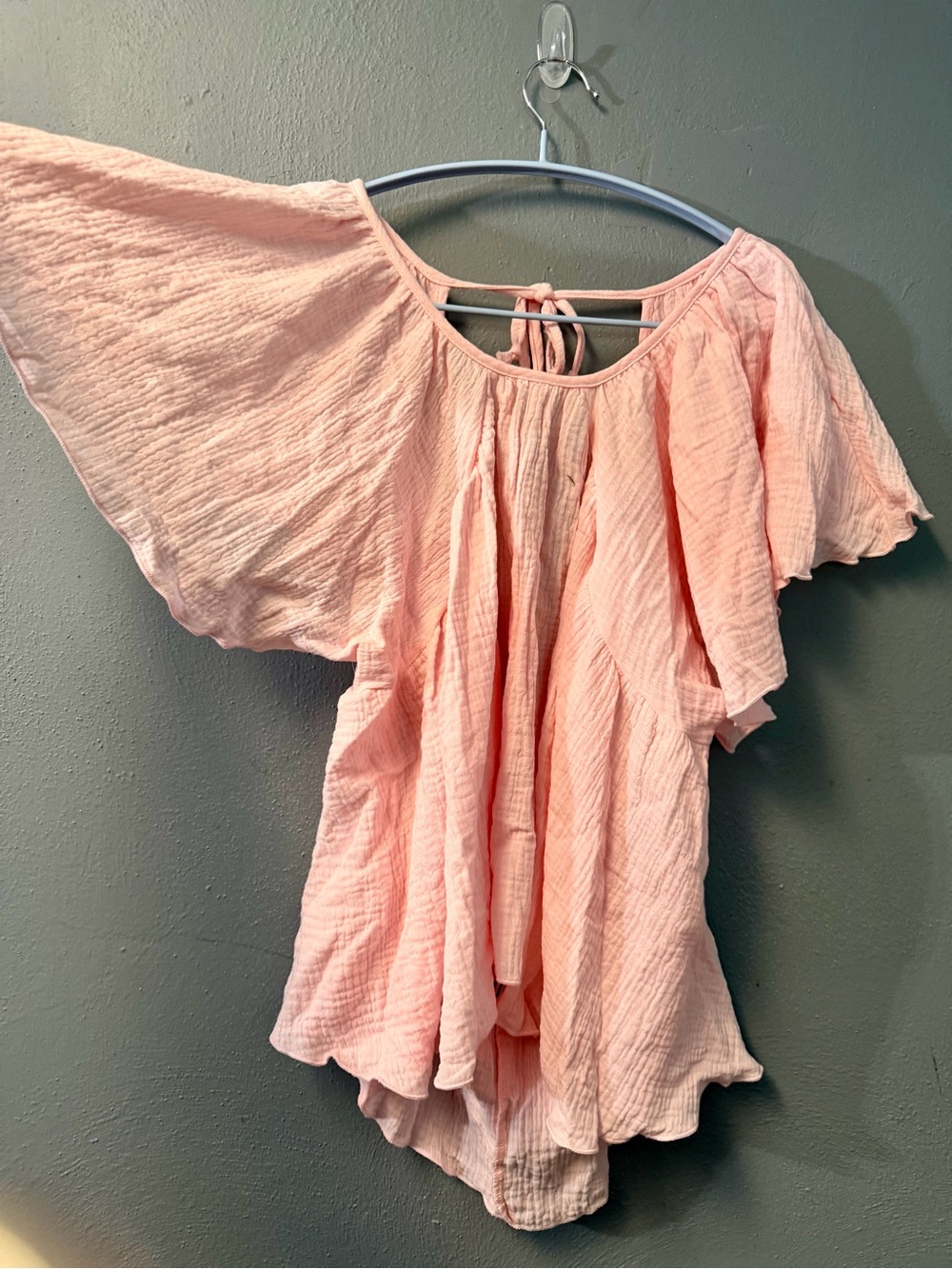 Light Pink Flutter Sleeve Women’s Top by Bucket List